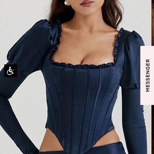 House of CB Navy Corset Top